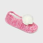 Women's Knit Ballerina Slipper Socks with Faux Fur Poms - Stars Above™ 4-10