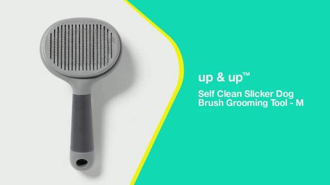 Self Clean Slicker Dog Brush Grooming Tool - M - up &#38; up&#8482;, 2 of 5, play video
