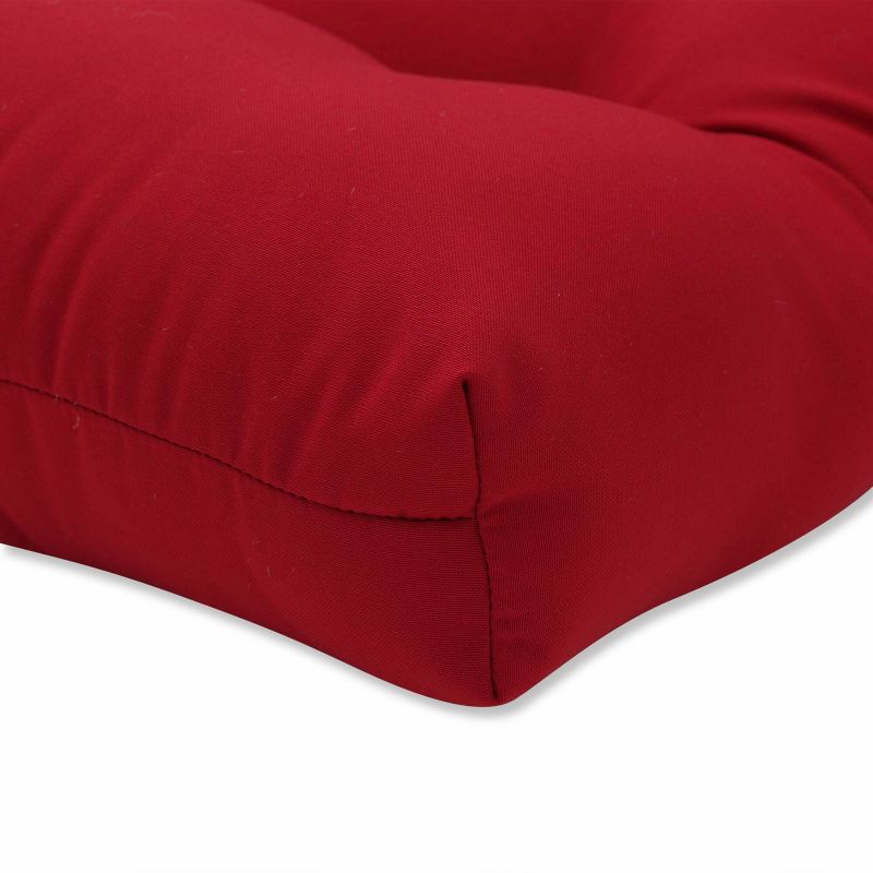 Set of 2 Indoor/Outdoor Reversible Chair Pad Red - Pillow Perfect, 4 of 6