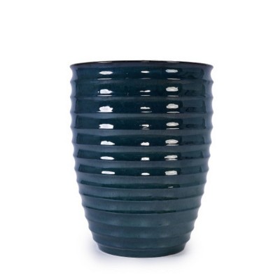 Syemin Planters Ceramic Flowerpot, Modern Versatile Pots with Drainage Holes for Patio, Garden, Windowsill, Green, 16.54"*16.54"*21.26"