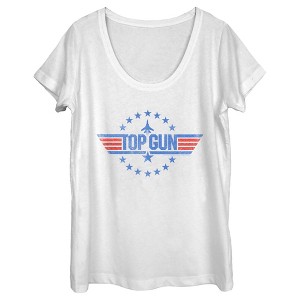 Women's Top Gun Circle of Stars Logo Scoop Neck - 1 of 4