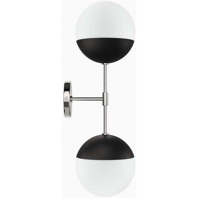 Stellar 23" Nickel and Black 2-Light Wall Sconce