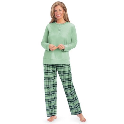 Collections Etc Feminine Plaid Flannel Pj Set