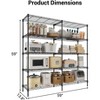 Acekool 5-Tier Heavy Duty Wire Shelving Unit, Adjustable Metal Storage Rack with Floor Levelers, 59" W x 14" D x 59" H, Black - 2 of 4