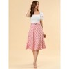 INSPIRE CHIC Women's Tartan Plaid High Waist Belted Vintage A-Line Midi Skirt - 3 of 4