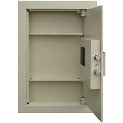 Cream Steel Adjustable Wall Safe with Electronic Lock