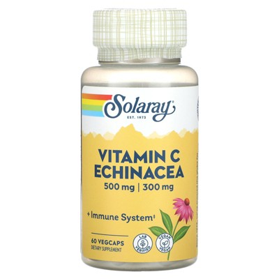 Solaray Vitamin C, Echinacea, 60 VegCaps