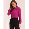 INSPIRE CHIC Women's Chiffon Semi Sheer Keyhole Neck Elegant Work Blouse - 2 of 4
