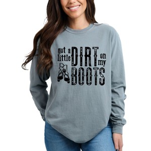Simply Sage Market Got A Little Dirt On My Boots Garment Dyed Long Sleeve - 1 of 4