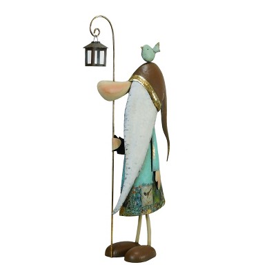 VIP Metal 28 in. Multicolor Gnome with Lantern Decor