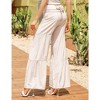 WhizMax Women's Wide Leg High Waist Pants Smocked Elastic Waist Loose Flowy Pant With Belt - 4 of 4