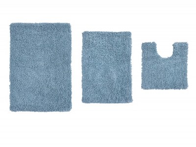 Fantasia Bath Rug Collection Cotton Shaggy Pattern Tufted Set of 3 Bath Rug Set - Home Weavers