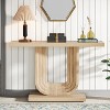 Hommoo Farmhouse Console Table, 39" Wood Entryway Table with Geometric Base - 2 of 4