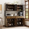 Famapy 63"W Brown Standard Baker's Rack with Storage Shelves Modern Pantry Cabinet - 4 of 4