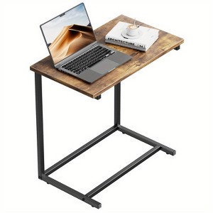 C Shaped End Table 27 inches High, Side Table for Couch Slide Under, C Table Sofa Side End Table for Living Room - 1 of 4