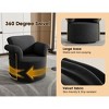PAGED 360 Degree Swivel Accent Chair, Upholstered Reading Chair with Gold Metal Legs, Barrel Armchair for Living Room, Reading Room - 2 of 4
