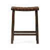 HomeRoots 26" Brown Faux Leather and Solid Wood Backless Counter Height Bar Chair - 4 of 4