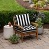 ARDEN Outdoor Plush Modern Tufted Blowfill Deep Seat Set, 24 x 24, Rain-Proof, Fade Resistant, Black Cabana Stripe - 2 of 4