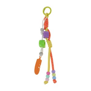 Unique Bargains Beaded Knotted Lanyard with Feather Handbag Charm 1 Pc - 1 of 4