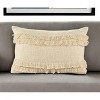 HomeRoots 14" X 20" Cream Cotton Throw Pillow With Texture - 2 of 4