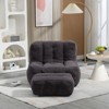 Fluffy Bean Bag Chair Adult Size Mosha Velvet Memory Foam Ottoman Included Compressed Indoor Modern Living Room Bedroom Apartment - 2 of 4
