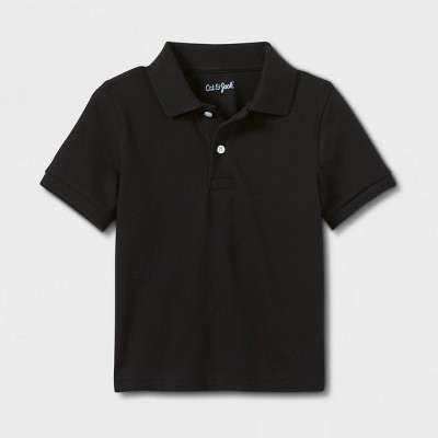 Toddler Boys' Short Sleeve Pique Uniform Polo Shirt - Cat & Jack™ Black ...