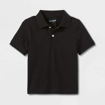 Toddler Boys' Short Sleeve Pique Uniform Polo Shirt - Cat & Jack™ Black