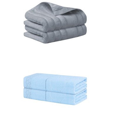 REGALWOVEN Bathroom Gym SPA Cotton Soft Absorbent Bath Hands Towel Set 2 Pcs