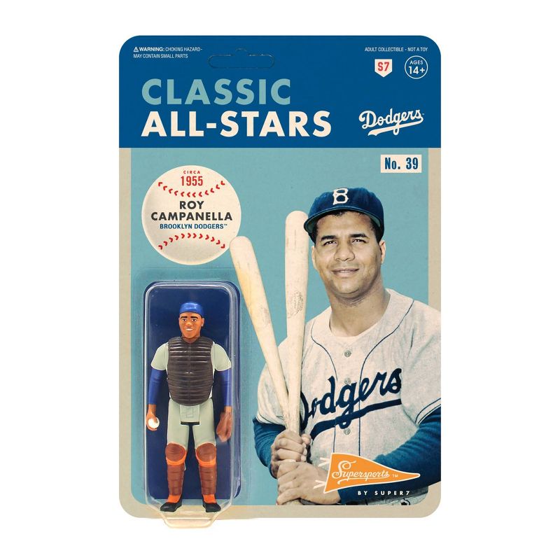 MLB Brooklyn Dodgers 3.75&#34; Classic ReAction Action Figure - Roy Campanella, 1 of 3