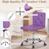 VECELO PU Leather Armless Office Chair, Adjustable Height & 360° Rolling Swivel for Home or Office - 4 of 4