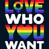 Adult Design By Humans Pride Love Who You WantBy BiTee T-Shirt - 2 of 2