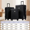 FATMOON 3-Piece Hard Shell Luggage Set with Spinner Wheels and TSA Lock - 20", 24", 28" Lightweight Suitcases for Travel, Black - 3 of 4