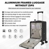 ZACHVO 20-Inch Aluminum Carry-On Luggage, 22×14×9 Airline-Approved Hardshell Suitcase with Front Compartment, Spinner Wheels, TSA Lock – Grey - 2 of 4