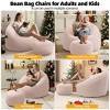 AENKYO Microfiber Upholstered Bean Bag Sofa Chair with Footstool, Petal Back Memory Foam Lazy Sofa for Living Room & Bedroom - 2 of 4