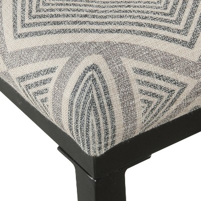 Charcoal Geometric Open Back 24" Industrial Metal & Wood Counter Stool