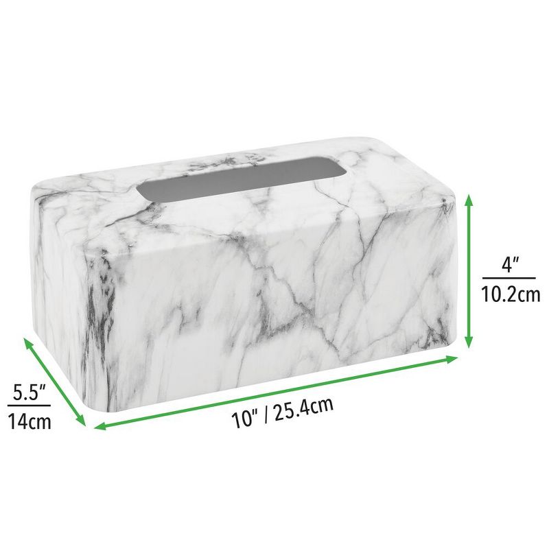 mDesign Metal Tissue Box Cover, Rectangular Holder for Storage, 3 of 7