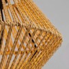 Ludomide 3-Light Rattan Black Chandelier, Boho Hanging Light Fixture With Hand-Woven Cage Lampshade, Farmhouse Pendant Light Height Adjustable - 4 of 4