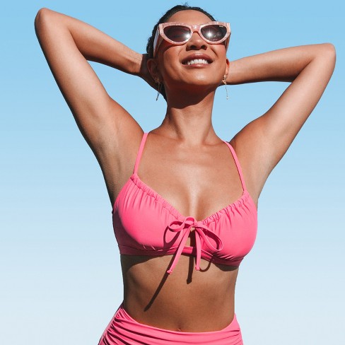 A Striped Bikini: Target Juniors' Ribbed Bralette Bikini Top and Bottom, The One-Pieces and Bikinis We're Eyeing For The 4th of July