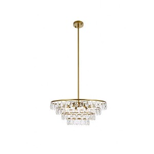Elegant Lighting Ella 6 - Light Pendant in  Brass - 1 of 4