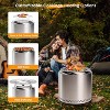 Bestier 19" Smokeless Fire Pit with Removable Ash Pan for Outside, Stainless Steel Outdoor Fireplace, Wood Burning Fire Pits for Camping, Bonfire - 4 of 4