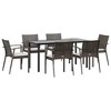 vidaXL Garden Dining Set Brown, Black, Cream White - 3 of 4