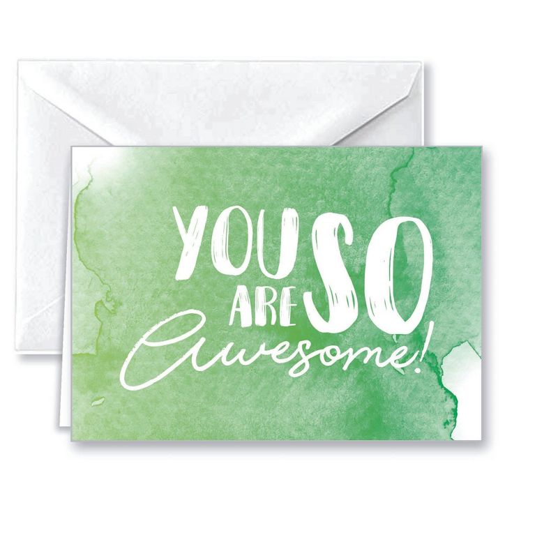 Paper Frenzy Watercolor Appreciation Thank You Note Cards & White Envelopes - 25 pack, 4 of 7
