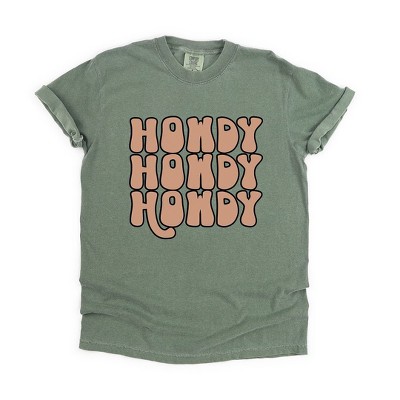 Simply Sage Market Women's Howdy Bubble Stacked Short Sleeve Garment Dyed Tee