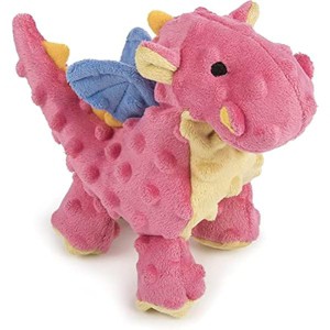 goDog Bubble Plush Dragons Squeaky Dog Toy, Chew Guard Technology - Coral, Small - 1 of 1