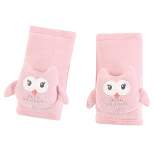 Hudson Baby Infant Girl Cushioned Strap Covers, Pink Owl, One Size