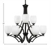 Toltec Lighting Zilo 9 - Light Chandelier in  Dark Granite with 5" White Linen  Shade - 2 of 2