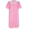 JEFFRICO House Dresses for Women with Pockets - Lightweight Breathable Short Sleeve Muumuu & Nightgowns Snap Front Housecoat Dusters - 3 of 4