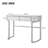 GlasFlength Stylish Multifunctional Vanity Tables with Ample Storage for Bedroom or Cloakroom Decor, Modern Design Style, Silver,39.4”*17.7”*29.3" - 2 of 4