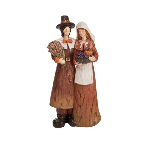 Transpac Resin Harvest Pilgrim Couple Figurines Fall Decor Multicolored Tabletop Indoor Gifts for Seasonal Celebrations - 1 of 1