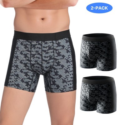 CARER 2pk Washable Incontinence Underwear for Men Leakproof Mens Incontinence Boxer Briefs for Bladder Leakage 80ml Absorbency Reusable